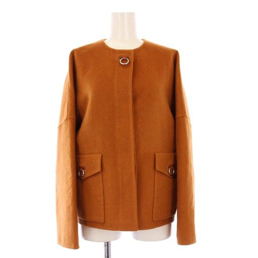 送料無料でお届けします。 エルメス HERMES 23SS カシミヤショートコート ノー アウター 34 茶 3E0109DZ KH 人気アイテムお得に購入！