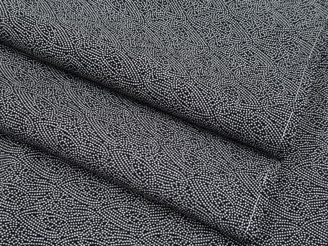 平和屋着物 上 夏物 江戸小紋 両面染め 絽 立波小紋柄 黒地 反端付き CYAA3296s5