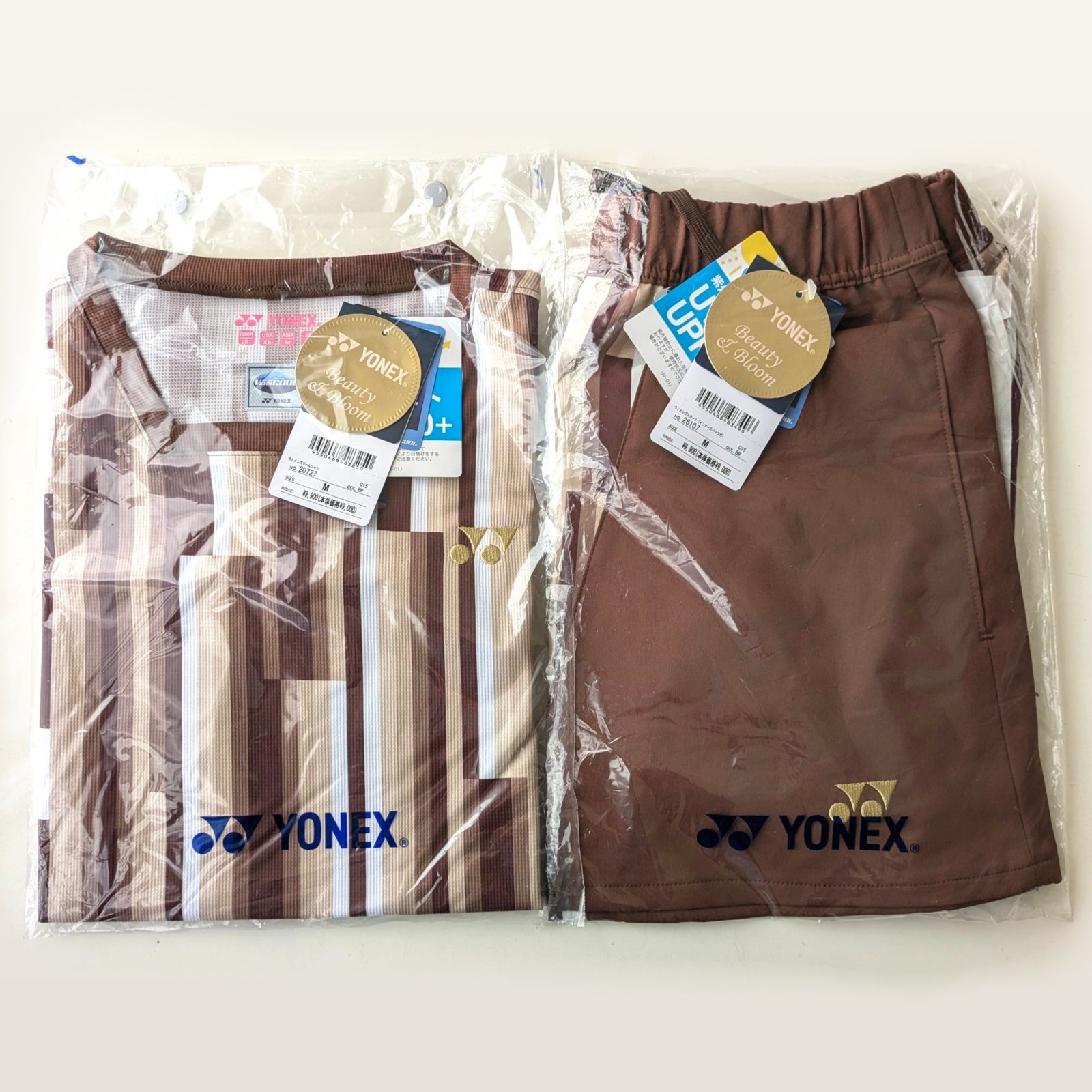 YONEX ヨネックス テニス ウェア レディース Мサイズ 新品未使用 上下セットアップ 茶色 ベージュ - メルカリ