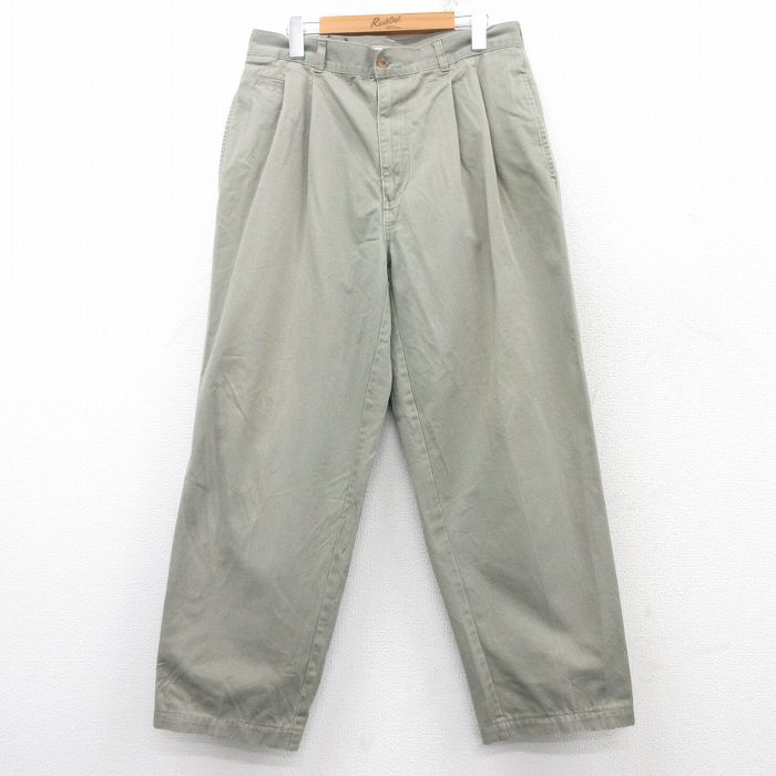 W33/古着 ビューグルボーイ チノ パンツ チノパン メンズ 00s コットン 緑系 グリーン 25feb04 中古 ボトムス ロング