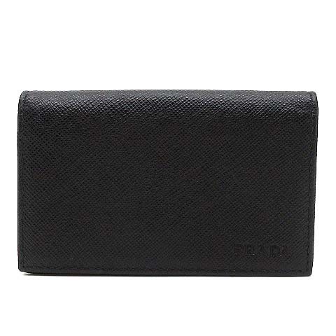 プラダ PRADA サフィアーノ レザー カードケース 二つ折り 名刺入れ 2MC122 ブラック 黒