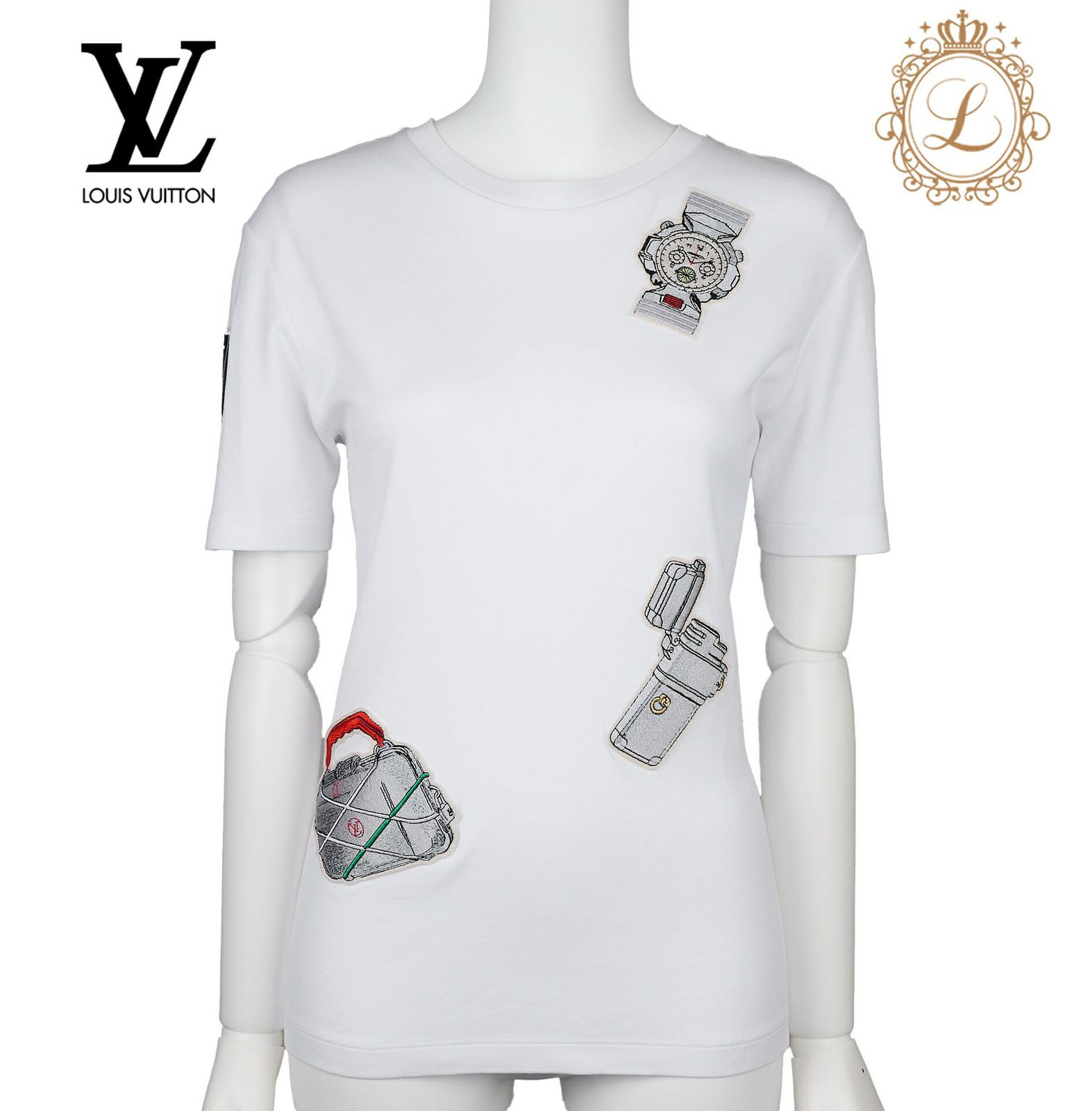 返品可】LOUIS VUITTON ルイヴィトン モノグラム ワッペン T 返品可】LOUIS VUITTON ルイヴィトン モノグラム ワッペン T