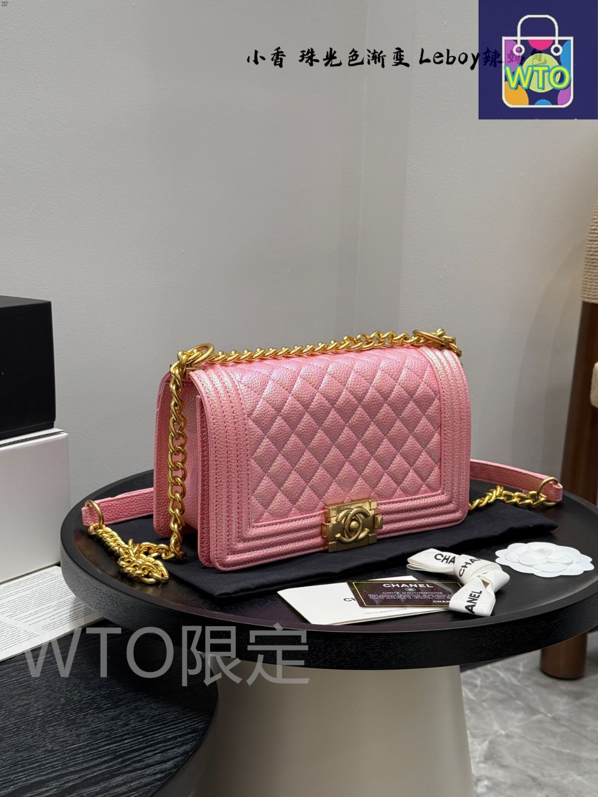 シャネル Leboy 珠光漸層カラーママバッグ（ギフトボックス付き