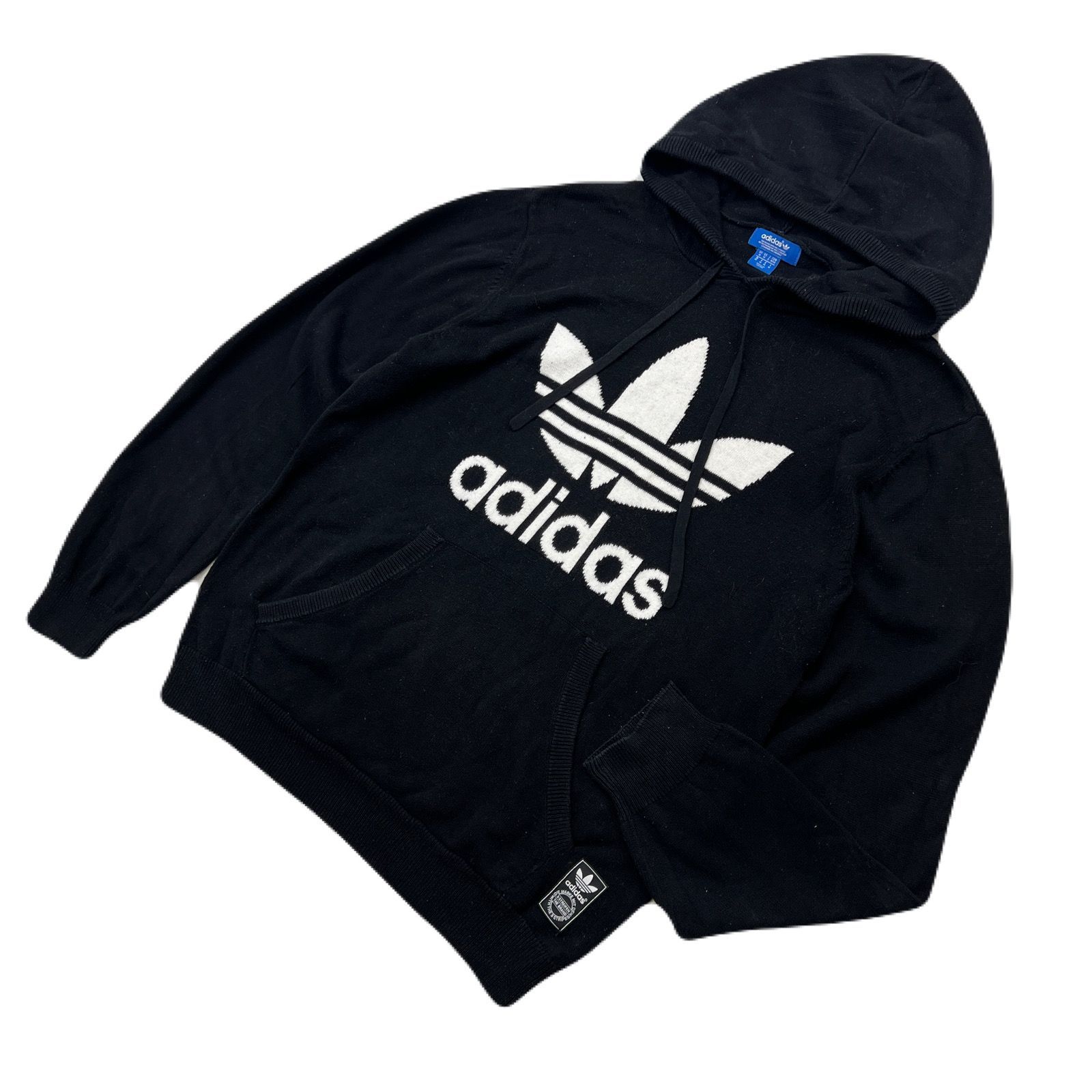 adidas ニットパーカー メンズ O ブラック 【 トレフォイルロゴ