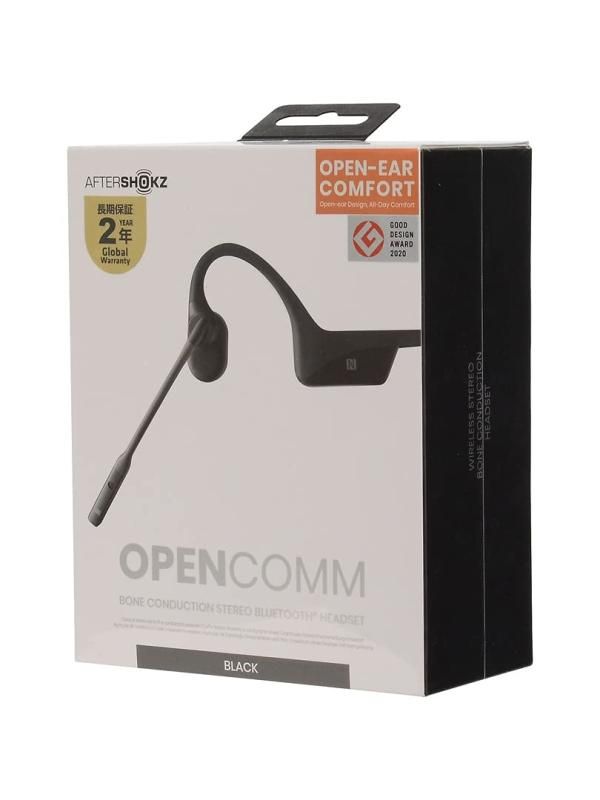 Aftershokz アフターショックス OpenComm ブラック 骨伝導ヘッドセット AFT-EP-000028