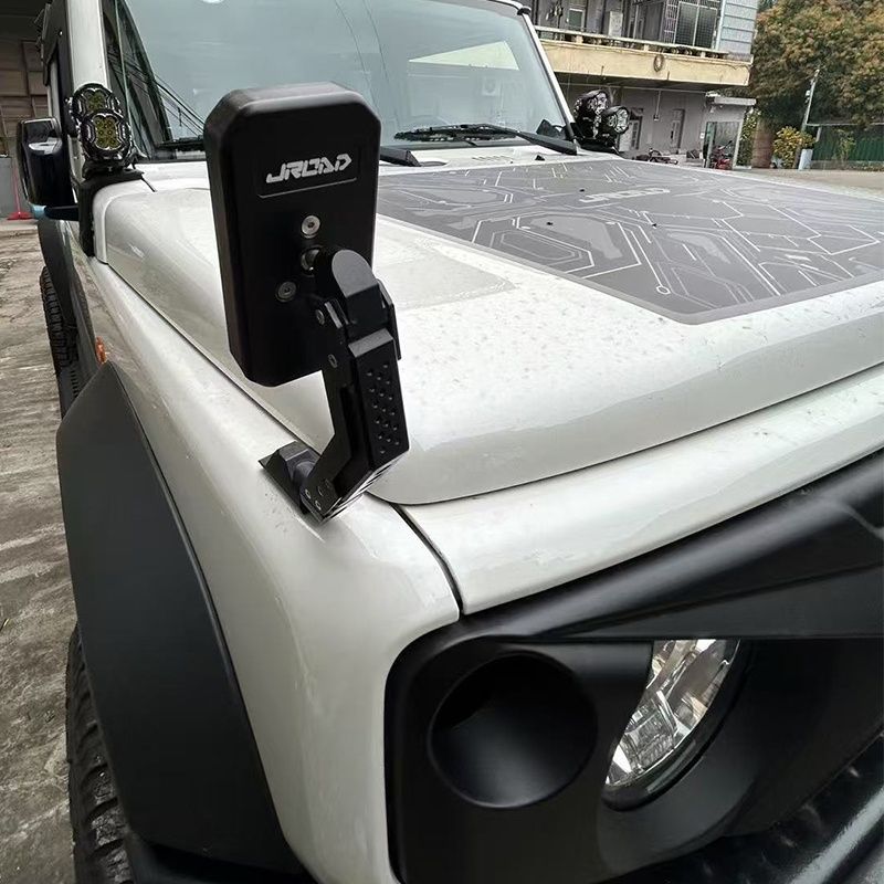 ジムニー JB74 JB64 2019-2025対応 ボンネット後方広角補助ミラー 後視鏡盲点 アルミ合金 高耐久 安全性向上