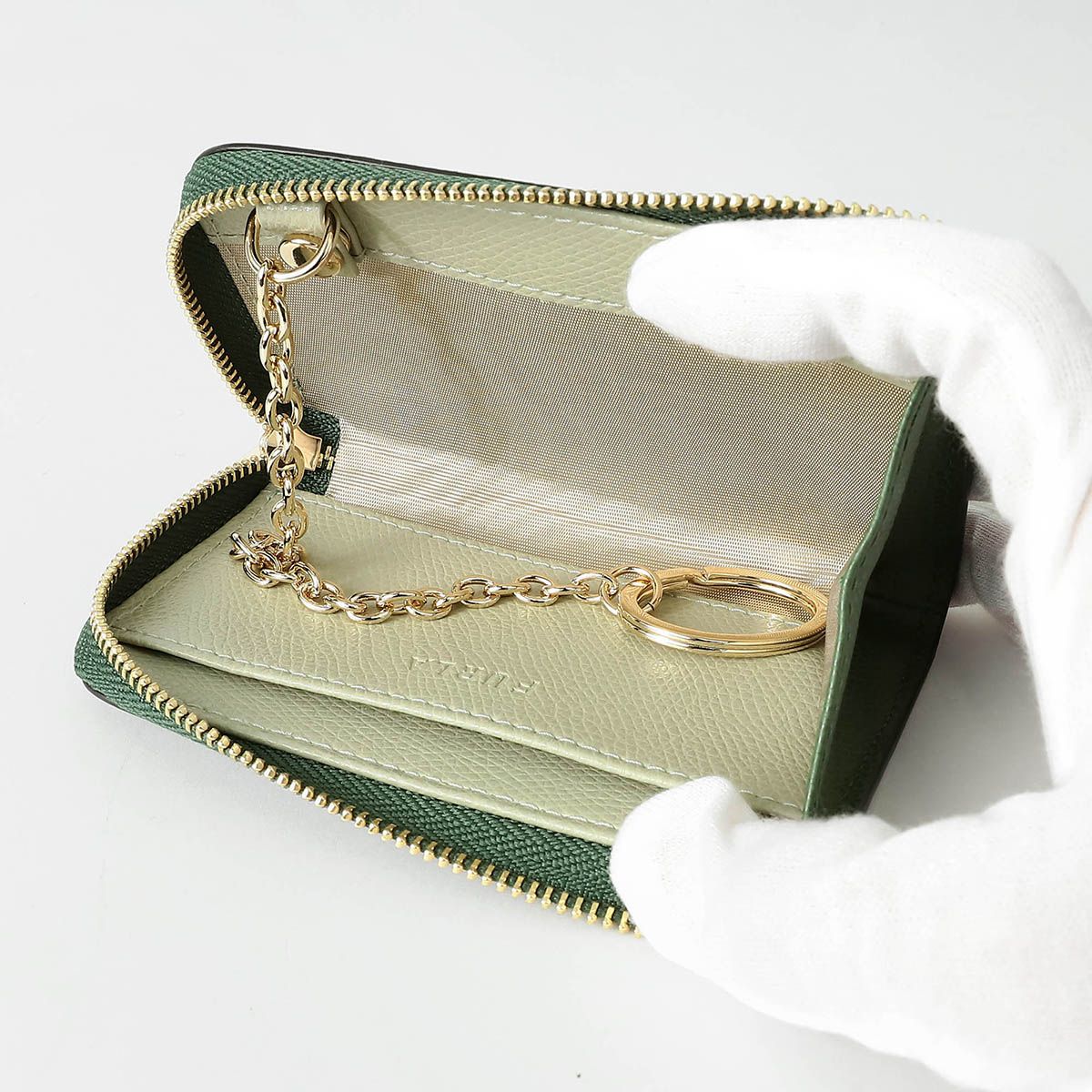 新品 フルラ FURLA キーケース カメリア オリーヴァ/ライトサルビア  