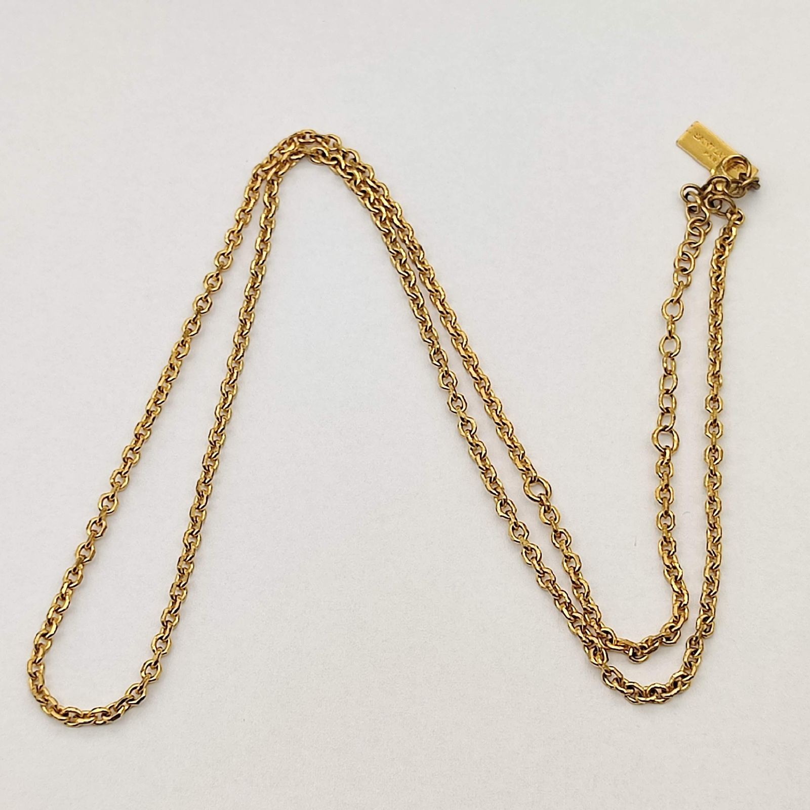 美品 イヴサンローラン ヴィンテージ チェーンネックレス ゴールド 