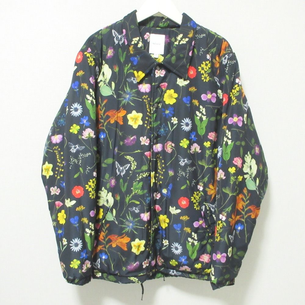 rehacer セル Botanical Coach jacket 3M シンサレート ボタニカル柄 コーチジャケット パテッドブルゾン L ブラック メンズ 古着