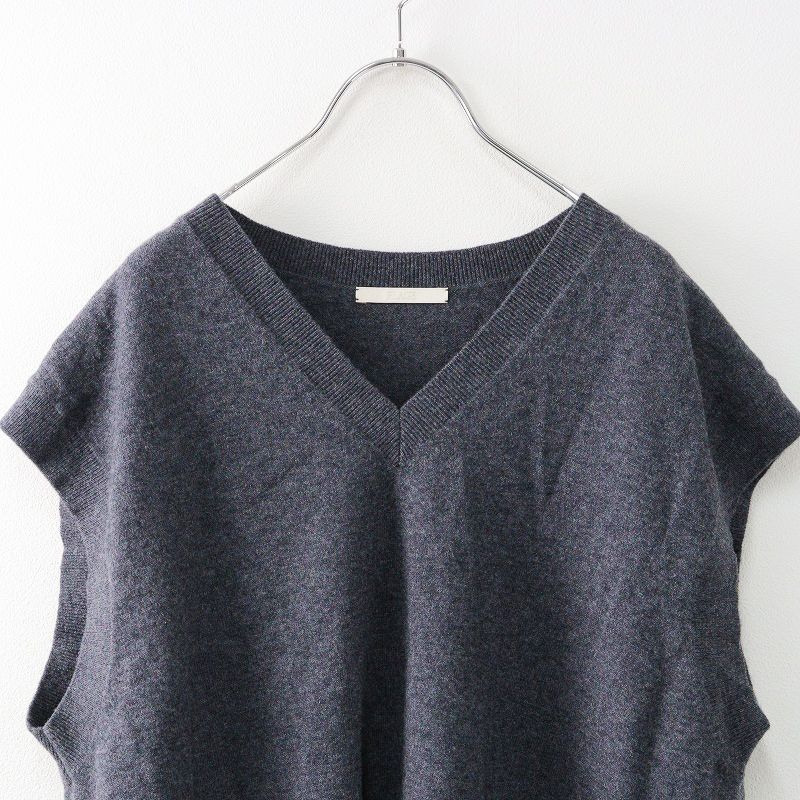 美品 2024AW プラージュ Plage Oversized ベスト/グレー系 ウール ニット オーバーサイズ ノースリーブ Vネック【2400014332193】 美品 2024AW プラージュ Plage Oversized ベスト/グレー系