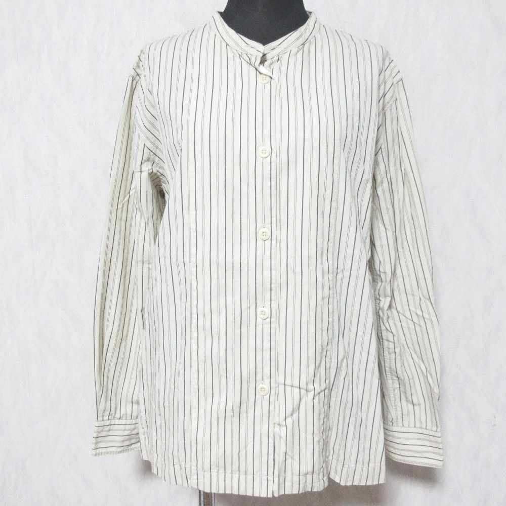 [美品] MHL. エムエイチエル マーガレットハウエル ブラウスM ストライプ タイムセール中❁ MHL. マーガレットハウエル ストライプ