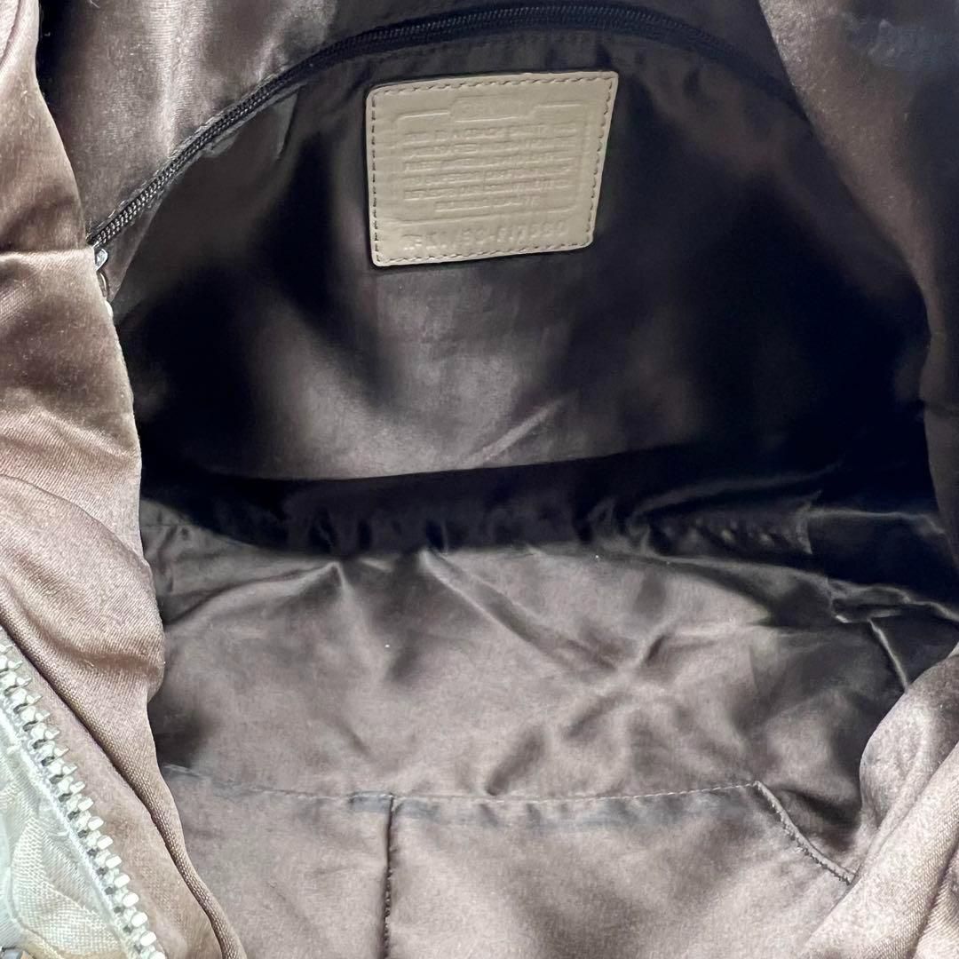 良品】COACH 2way シグネチャー トートバッグ ベージュ 金具
