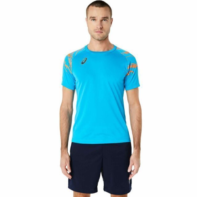 asics アシックス MID DRY PRACTICE SS TOP アイランドブルー 3XL 2101A221 402 | スポーツ スポーツウェア サッカー フットサル ドライプラクティスTシャツ トップス 半袖 クイックマジック メンズ フィッ