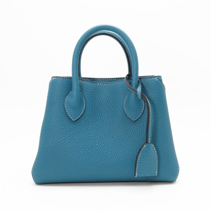 ボナベンチュラ】ミア22 シュリンク レザー 2WAYバッグ ブルーシアン