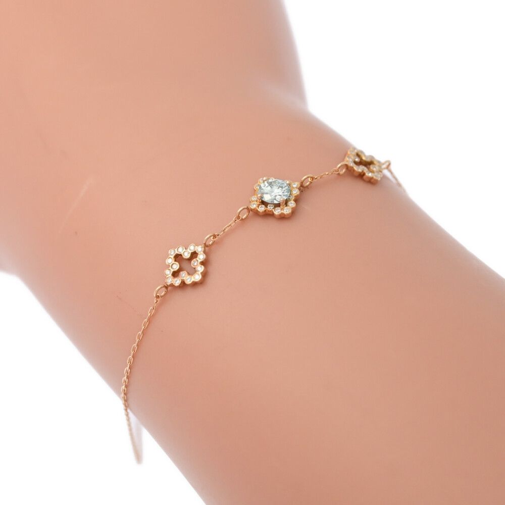 4℃　フラワーダイヤモンド　ブレスレット　K18WG 花/フラワー ダイヤモンド(ピンクダイヤモンド含む) 計1.00ct
