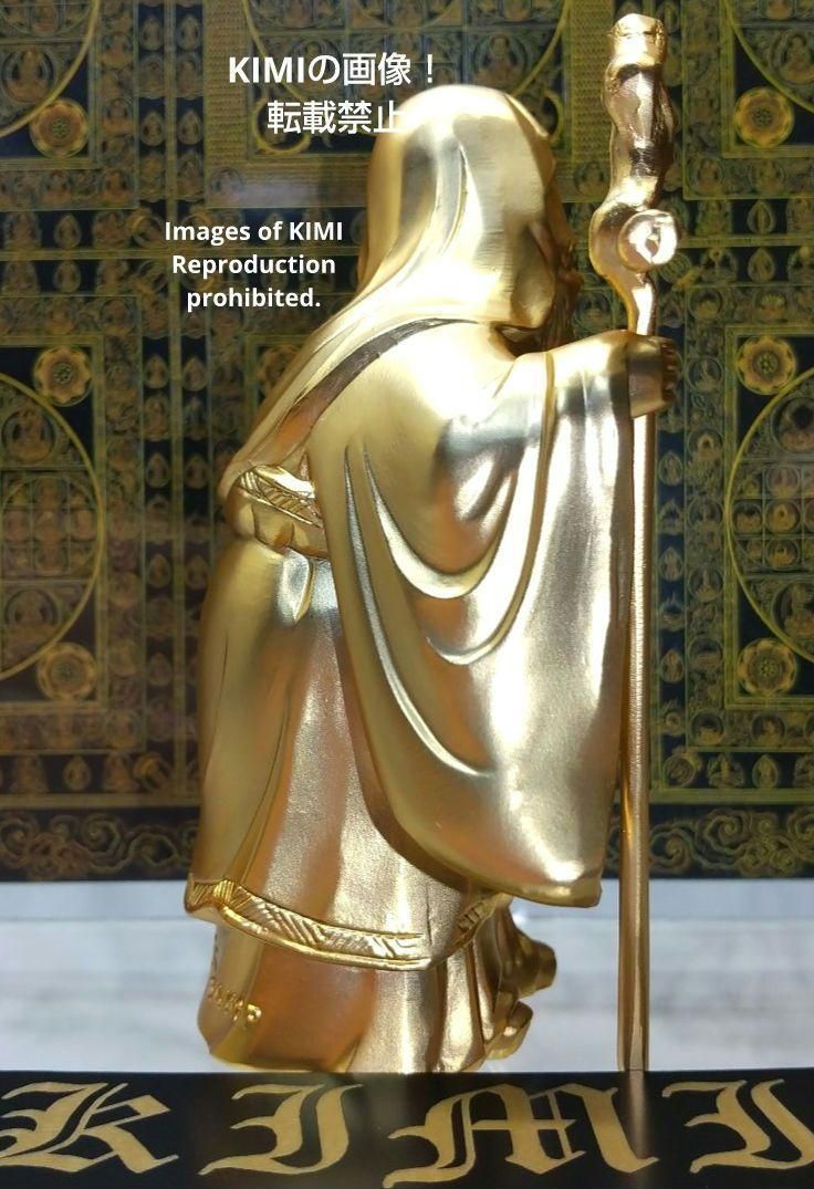 福禄寿 （金メッキ/24金）仏師：牧田秀雲 原型 仏像 置物 AA ふくろ