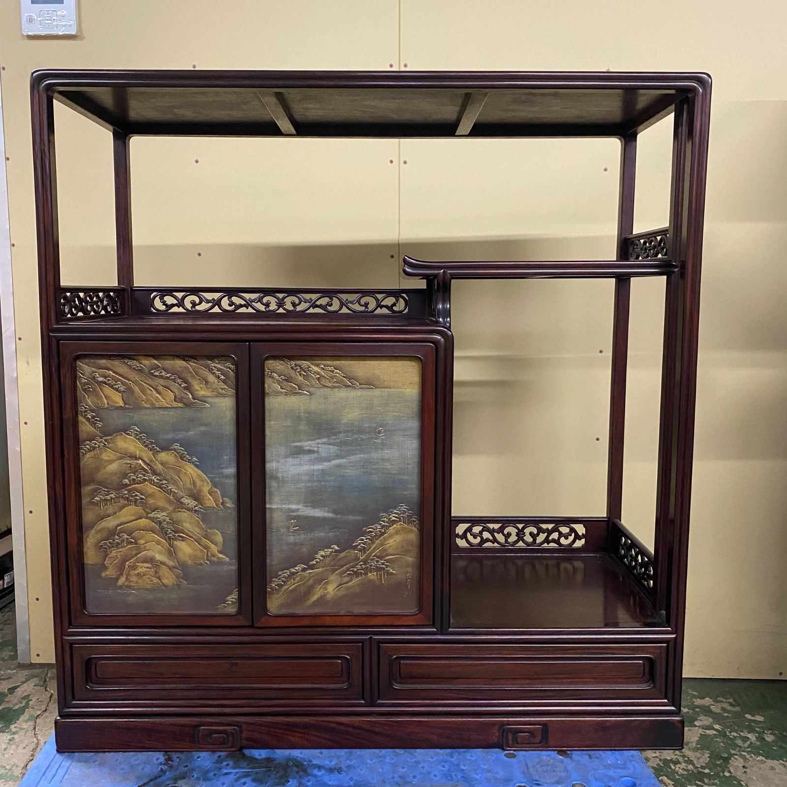 飾り棚 和製アンティーク 茶棚 茶箪笥 引取り