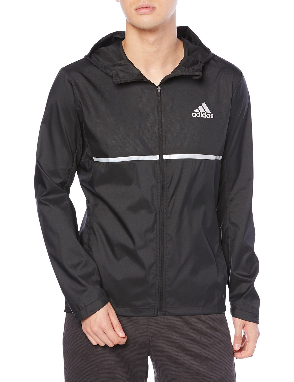 [アディダス] ランニング オウン ザ ラン ジャケット CS950 メンズ ブラック/リフレクティブシルバー(H58592) J/L [ブラック/リフレクティブシルバー(H58592)] [L]
