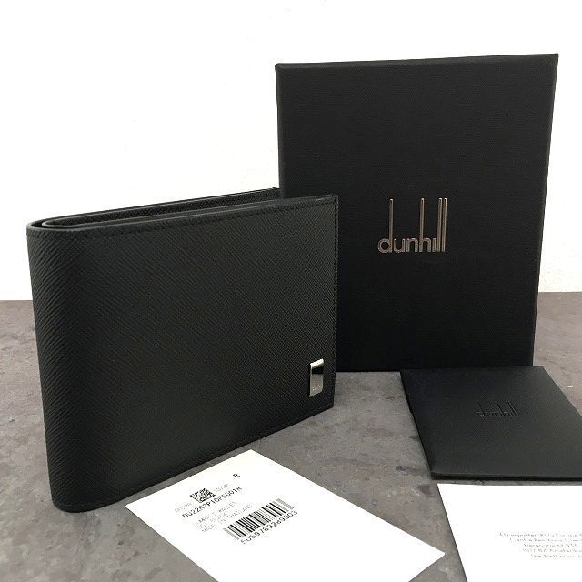 8 送料込み！ 未使用品 dunhill 二つ折り財布 DU22R2P10PS001R ブラック