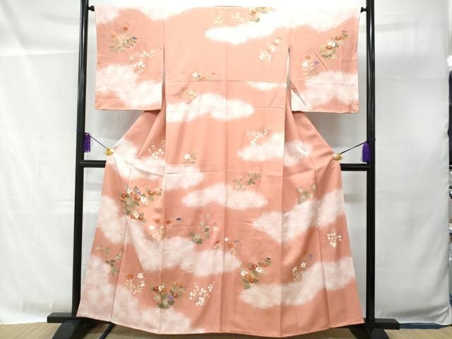 平和屋□極上 訪問着・長襦袢セット 辻が花 暈し染め 半衿刺繍 銀