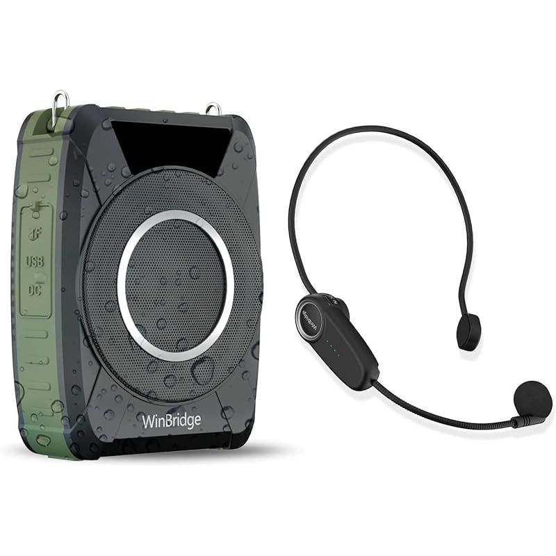 W WINBRIDGE 拡声器 20W ポータブル拡声器 IPX6防水 録音|USB|AUX入力|TFカード|ミュート|sosアラーム機能 音楽再生 小型スピーカー PAシステム ハンズフリー イベント ヨガ指導 会議 教師用 日本語説明付き M801 0