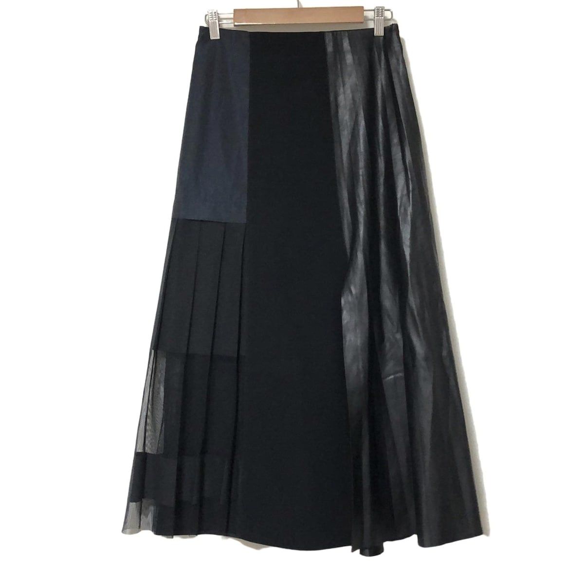 DOROTHEE SCHUMACHER ドロシーシューマッハ ロングスカート サイズ2 M レディース - 黒 フェイクレザー|メッシュ