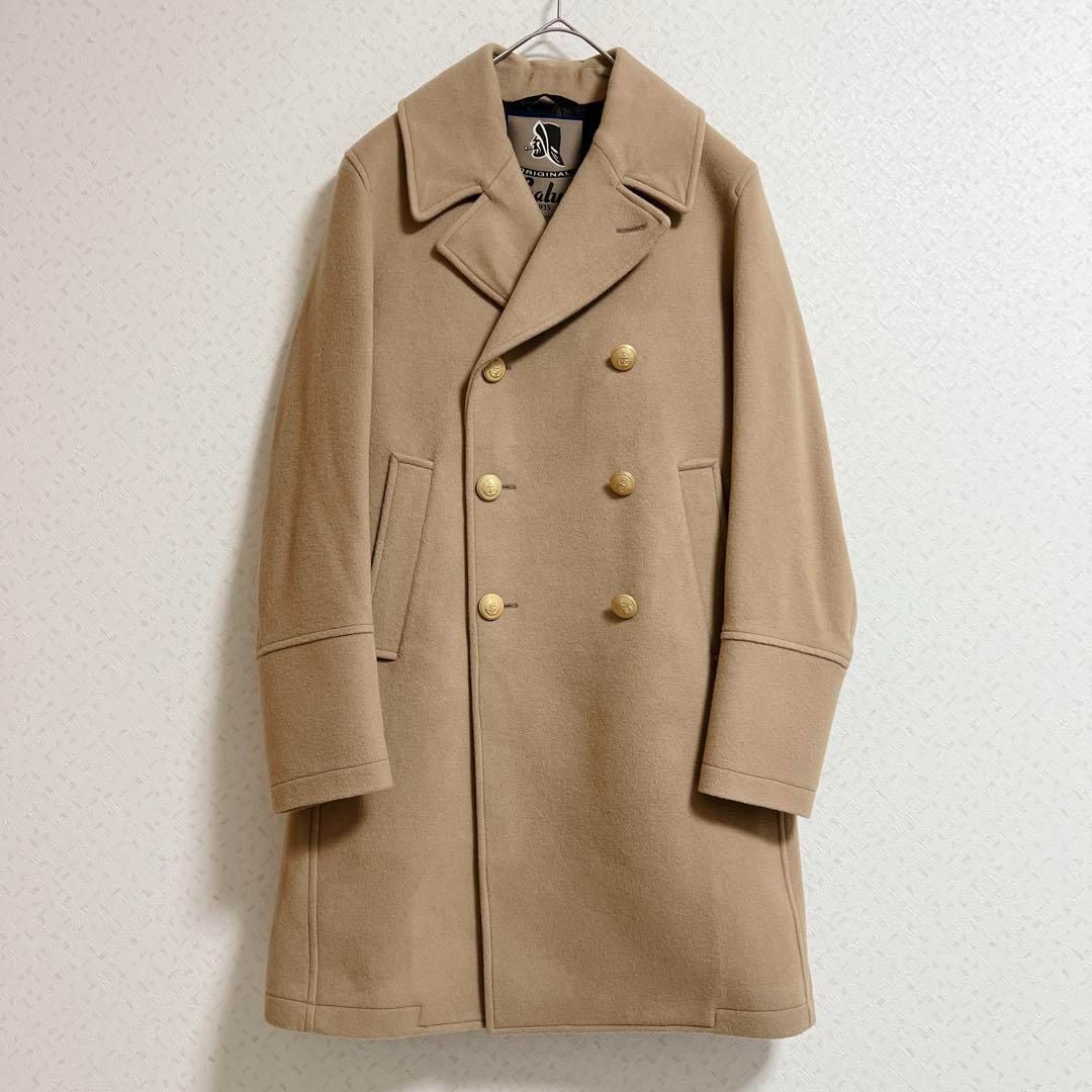 Sealup シーラップ ビームスＦ別注 ロングピーコート 金ボタン ベージュ ウール イタリア製 44
