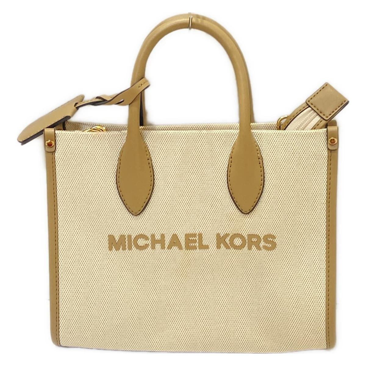 MICHAEL KORS マイケルコース ハンドバッグ - アイボリー×ベージュ レザー