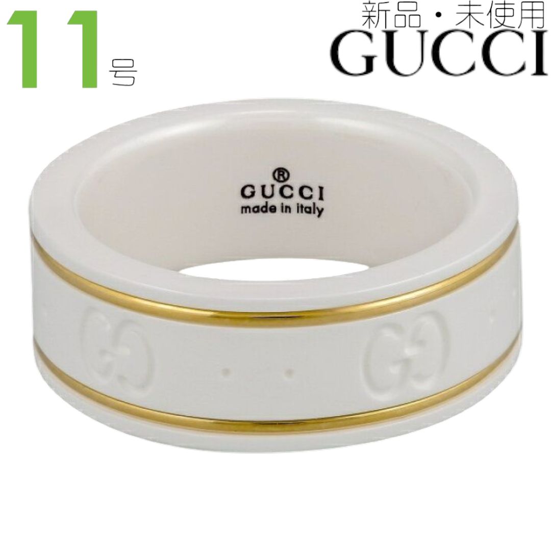 |♥ グッチ GUCCI 325964-J85V5|8062 指輪 リング 11号 アイコン ICON シン バンド メンズ レディース ユニセックス ブランド ロゴ GG ジルコニア K18 ホワイトゴールド アクセサリー 6255750