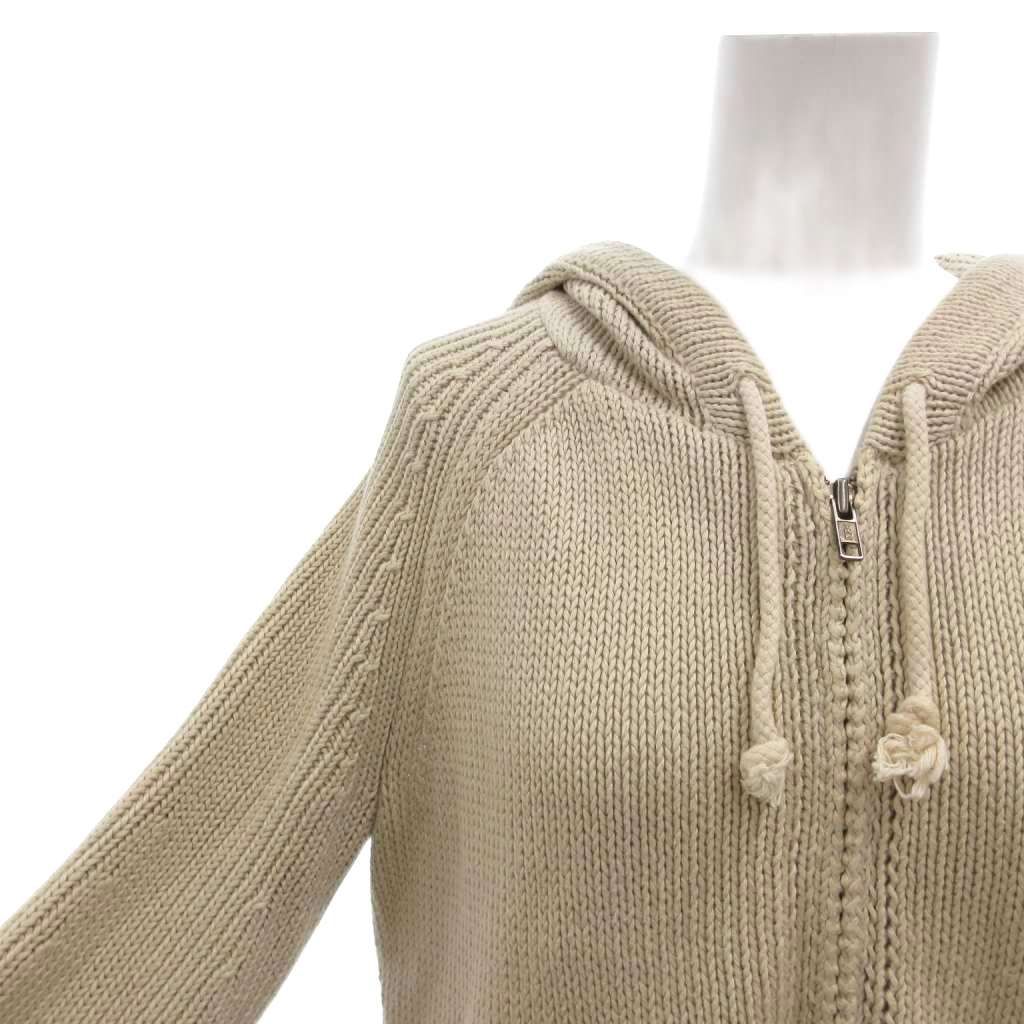 theory luxe ベージュ フード付きパーカー セオリー Theory ジップアップパーカー ジャケット リネン