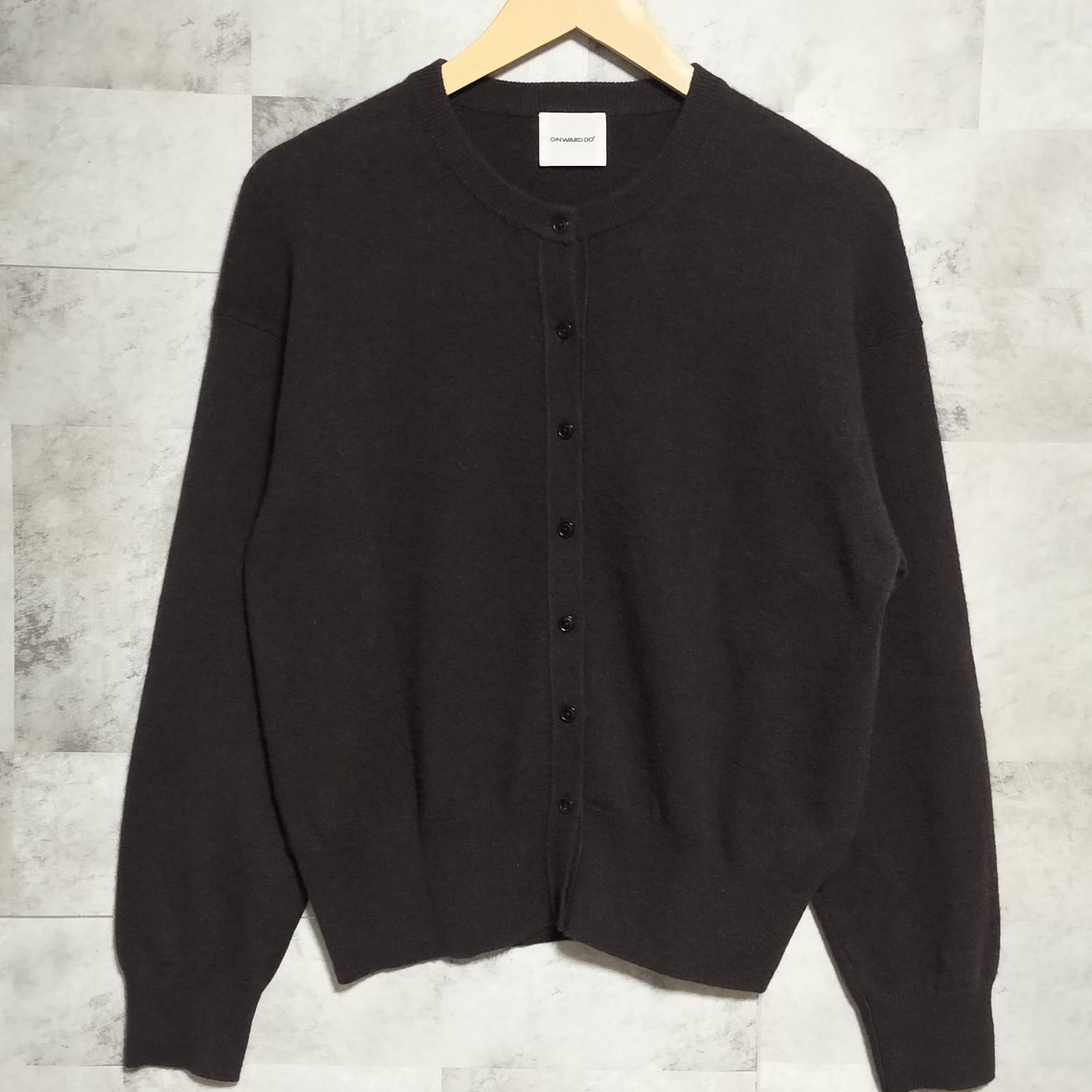ONWARD DD カシミヤ クルーネック カーディガン Мサイズ ブラウン オンワード樫山 アンサンブル Cashmere