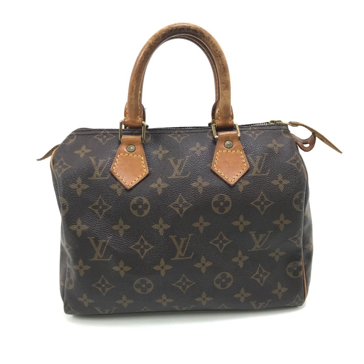 $$ LOUIS VUITTON ルイヴィトン ハンドバッグ モノグラム スピーディ25 パドロック＆キー 使用感有 ヌメ革汚れ M41528