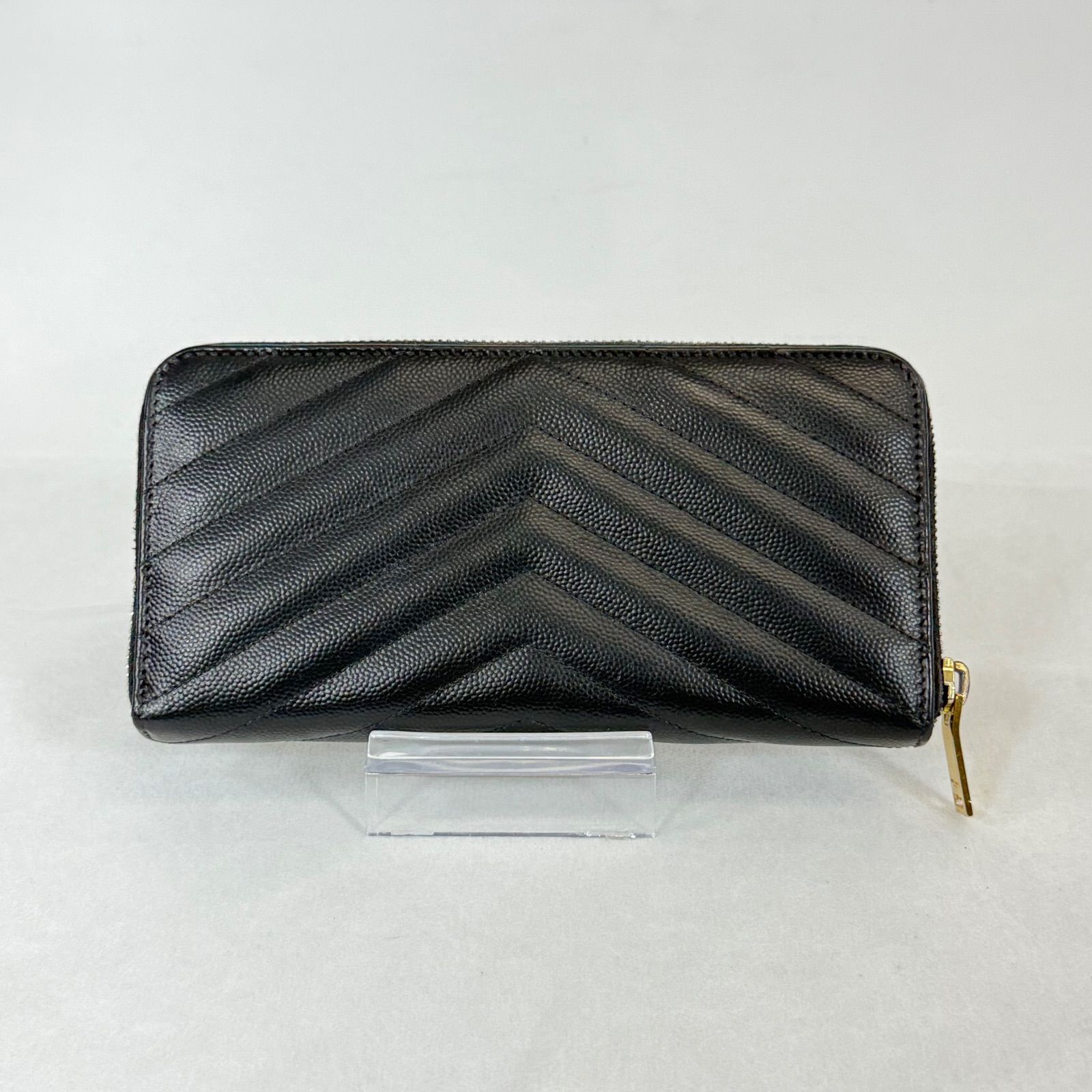 サンローラン 長財布 カサンドラ キャビアスキン 黒 レザー ✨極美品