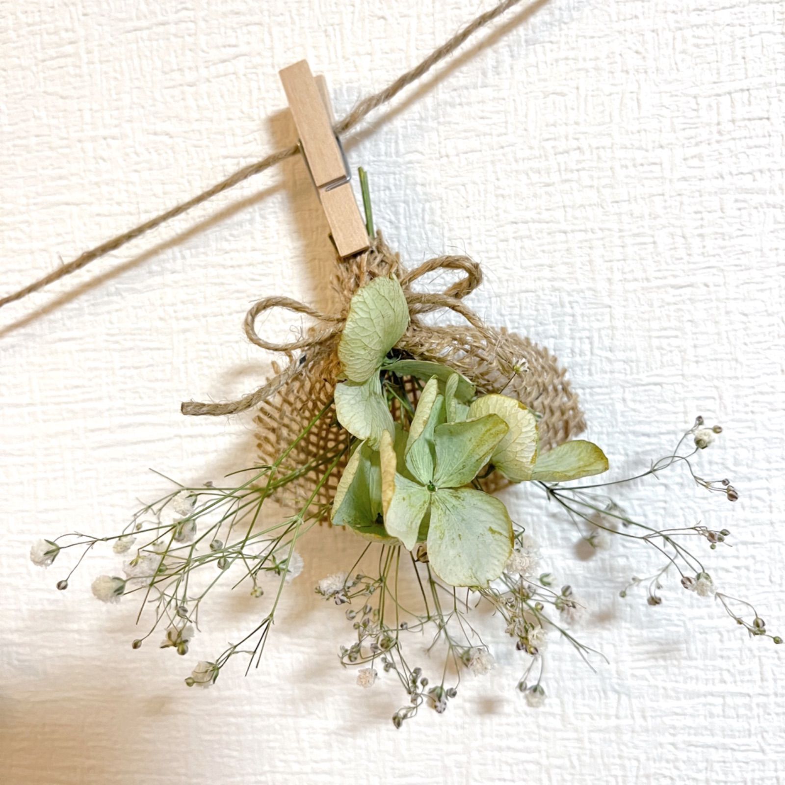 ドライフラワー スワッグ ガーランド レモン 紫陽花 ユーカリ かすみ草 