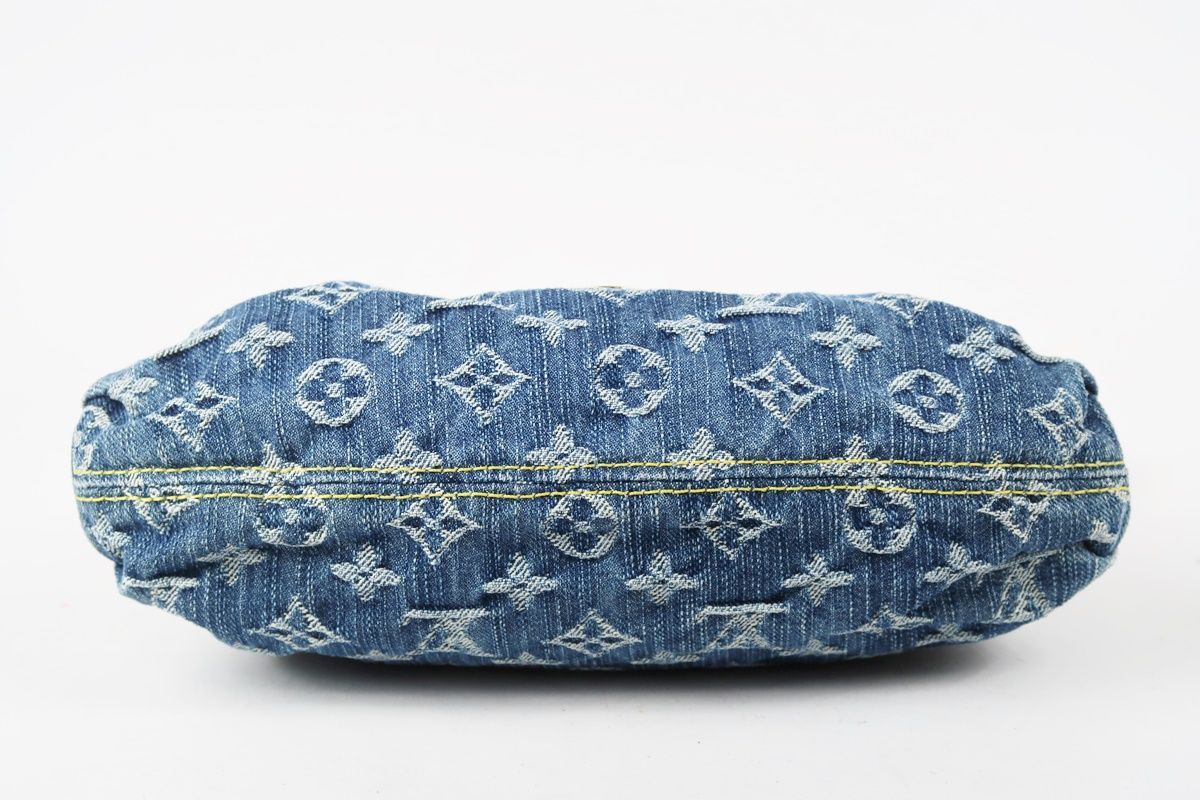 超 LOUIS VUITTON ヴィトン ミニプリーティ モノグラム デニム ショルダーバッグ ポーチ ブルー系 小物入れ TE48 DECORATOM_COM_BR