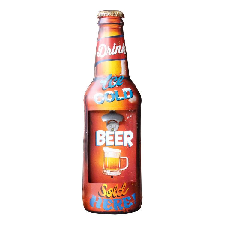 ビッグボトル型 ボトルキャップオープナー DRINK ICE COLD ジョッキ #167376 高さ61×幅17.5cm 栓抜き オブジェ  アメリカ雑貨 アメリカン雑貨 - メルカリ