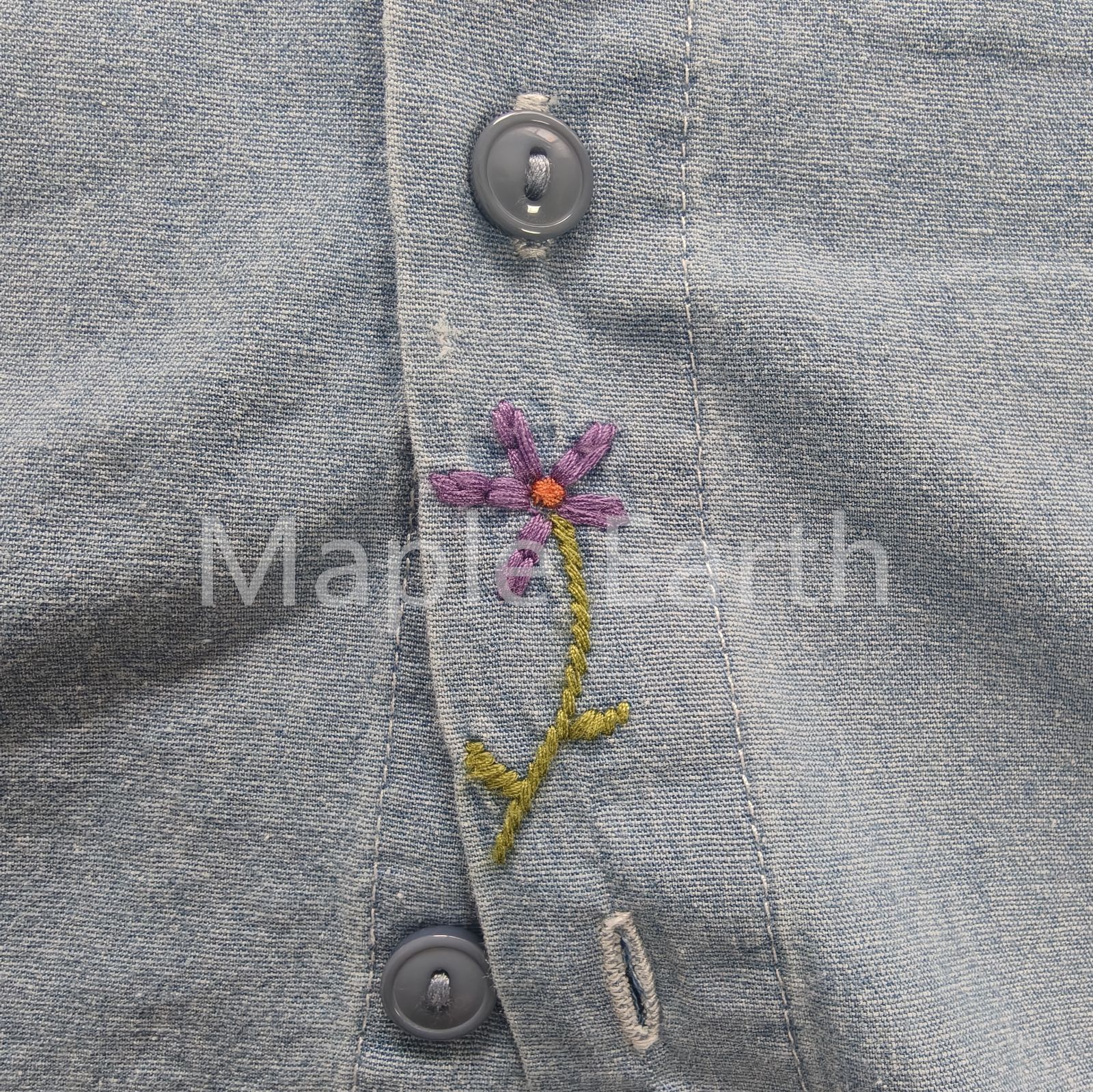刺繍入りスタンド 長袖シャツジャケット