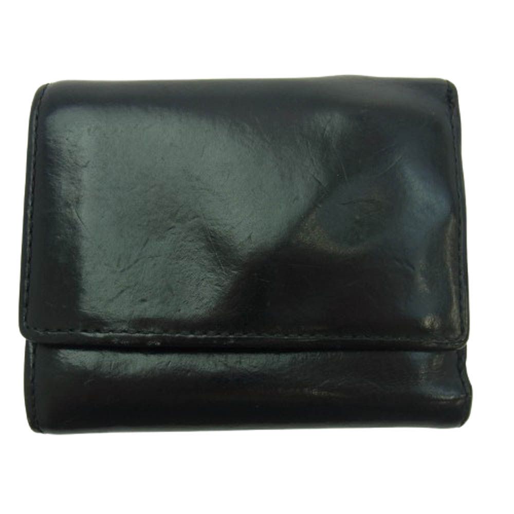 DEAL DESIGN ディールデザイン ロゴラベル レザー コンパクト ウォレット 財布 ブラック系