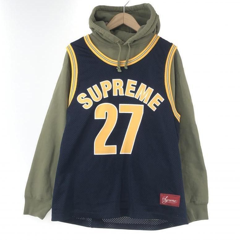 中古】Supreme 21SS Basketball Jersey HoodedSweatshirt M グリーン 