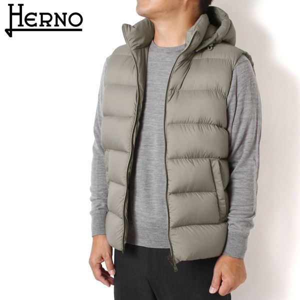 24AWモデル ヘルノ HERNO メンズ マット ダウンベスト【グレー】 PI001186U 12456Z 2600/【2024-25AW ...