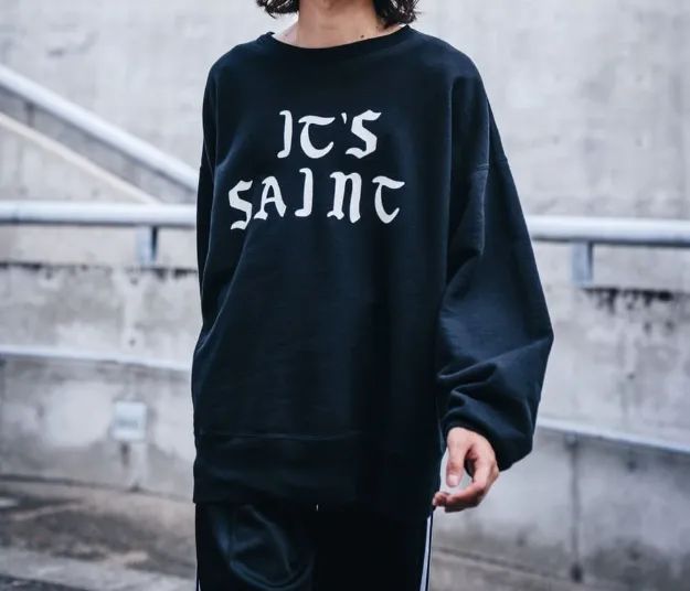 完売前にSAINT MICHAELセントマイケルCREW SWT/ITS SAINT /ロゴ スウェット 男女兼用　セットアップ可 新作