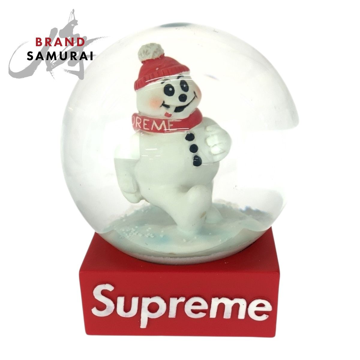 超 Supreme シュプリーム 21AW Snowman Snowglobe レッド ホワイト ガラス スノードーム メンズ 505571