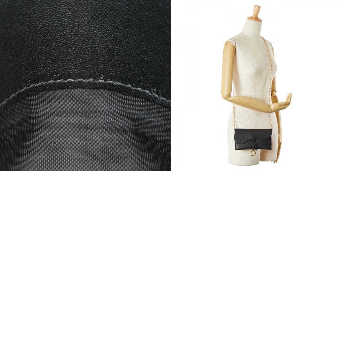 ディオール サドル チェーンウォレット ショルダーバッグ ブラック  