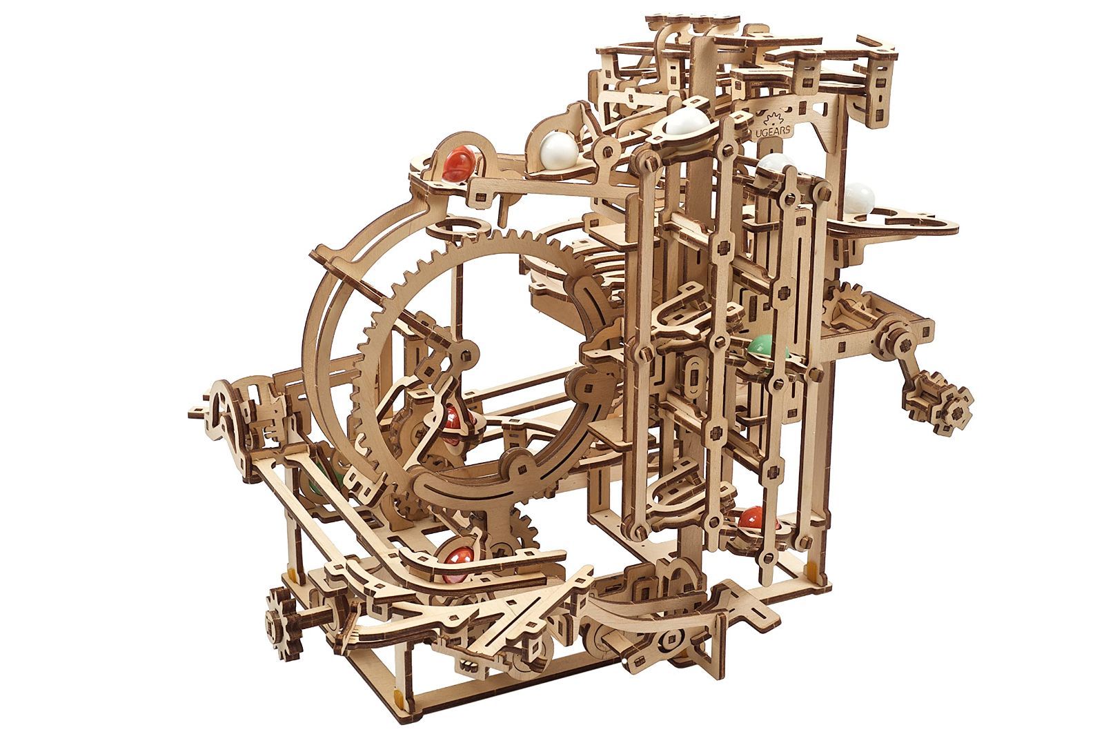 ステップホイスト Ugears マーブルランステップホイスト70156 木製パズル 工作 模型 接着剤工具不要 大人 子供