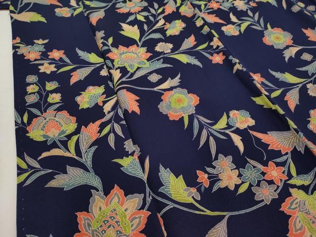 平和屋着物○上質な小紋 色紙楓文 正絹 逸品 未使用 BAAU7256mz