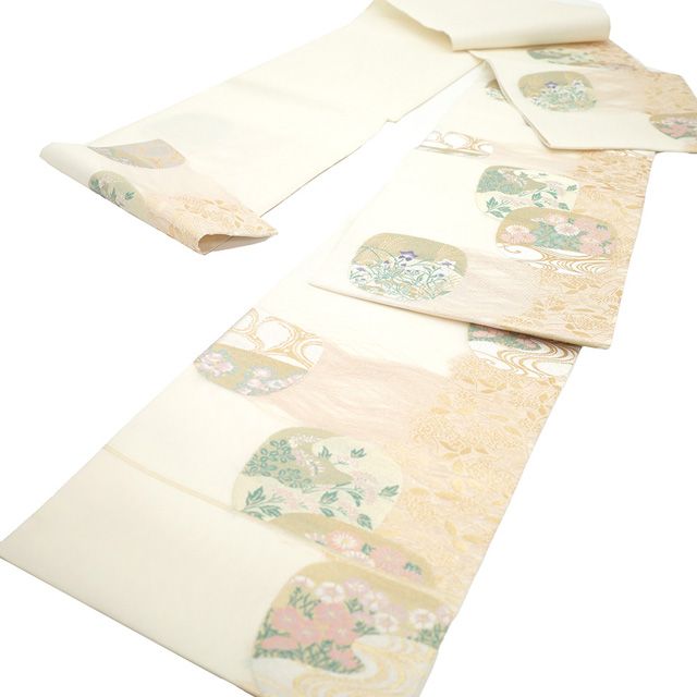 新古品】 夏物 袋帯 未使用 正絹 フォーマル 京都 西陣 絽 金