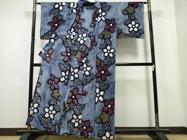 平和屋着物∴夏物 浴衣 有松鳴海絞り 舞花文 綿 CAAY4524ng