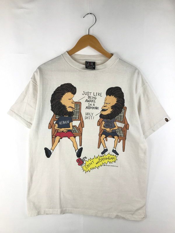 A BATHING APE アベイシングエイプ × SAINT MICHAEL セントマイケル TEE HVN - HELL SM-S23-0000-110 AP-SS 半袖Tシャツ 142-250502-hi-12-tag