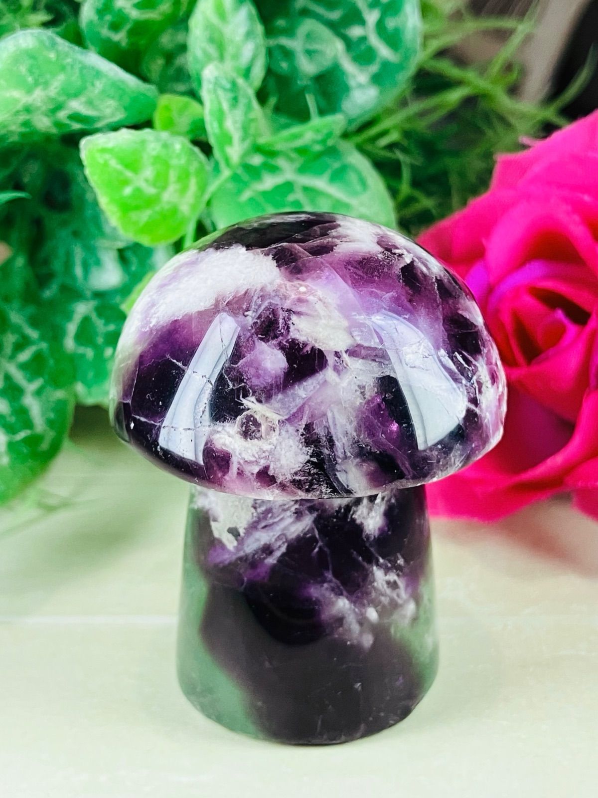 エンジェルフェザー　万華鏡　フローライト　マルチカラー　蛍石　きのこ　原石 エンジェルフェザー 万華鏡 フローライト マルチカラー 蛍石