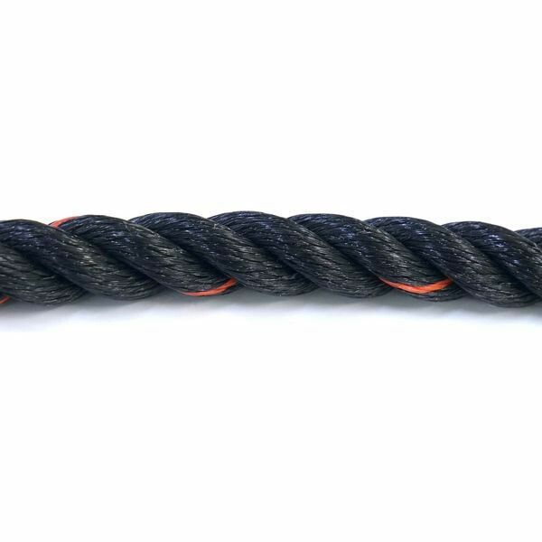 ポリエチレンロープ 黒色 φ36mm×200ｍ巻 個人宅配送不可|代引き決済不可 PEロープ 作業ロープ 荷網 積荷 介錯ロープ 巾着網 港湾荷役用 登山用 漁業用 結束作業 園芸